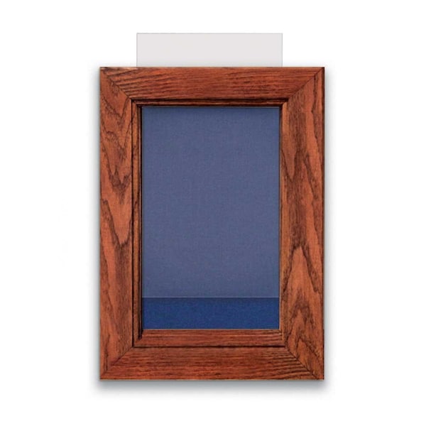 Indoor Enclosed Combo Board, 72"x36", Black Frame/White Porc & Cobalt
